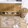 thumbnail image 6 of Toyoso 2x3 Machine Washable Area Rug - Vintage Medallion Distressed Accent Rug, Soft Polyester Non-Slip Entryway Kitchen Bath Mat, Boho Rustic Farmhouse Indoor Floor Carpet - Rust Tan, 6 of 9