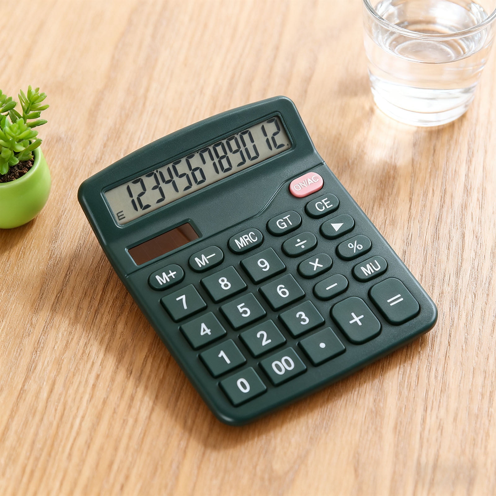 UJMNHYGT Commercial 12 Digit Large Desktop Calculator with LCD Display, Giant Responsive Buttons Solar and Battery Powered, Dual Power Desk Calculator for Home Office Accounting Finance School