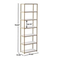 thumbnail image 3 of Mainstays 6-Shelf Metal Frame Bookcase, White/Gold, 3 of 7