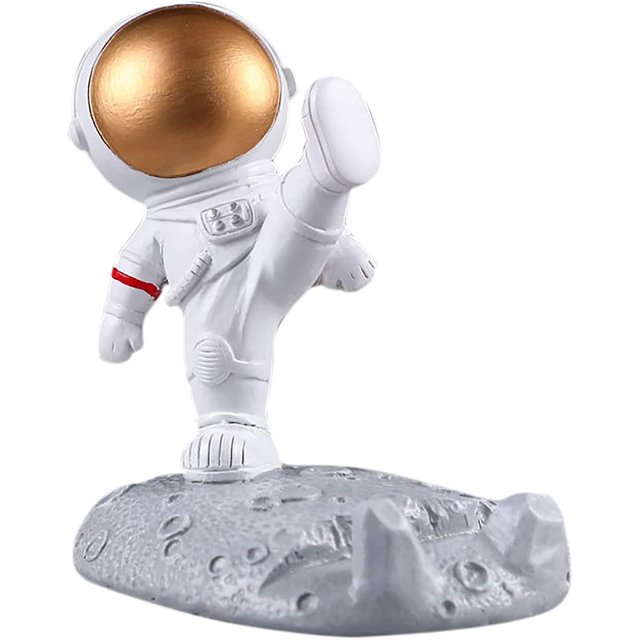 Soporte para teléfono de astronauta creativo Soporte para teléfono celular Spaceman Soporte para teléfono inteligente lindo y divertido para escritorio Oficina en casa. Afortunado Sencillez