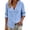 Blue, variant on Womens Tops Long Sleeve Deep V Neck Button down T-Shirts Casual Loose Solid Color Dailywear Tops