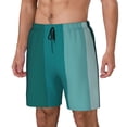 thumbnail image 1 of Balery Teal Color Bañador para hombre, shorts de playa de secado rápido con entrepierna y forro de compresión-Small, 1 of 6