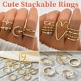 thumbnail image 5 of 50 PCS Golden Jewelry Set for Women, Dainty Dangle Earrings, Stackable Ring, Multi-Layered Bracelet Necklace Valentine Anniversary Fashion Party Jewelry Pack Gift for Her, 5 of 6