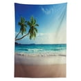 thumbnail image 3 of Ambesonne Beach Tablecloth Rectangular Table Cover, Scenic Island View Trees, 60"x84", Pale Brown Green Blue, 3 of 4