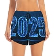 thumbnail image 4 of Lsque 2025 Happy New Year 5 Printed Women's Running Shorts with Liner Pockets,Elastic Quick Dry Workout Athletic Gym Yoga Shorts,Womens High Waist Shorts-XX-Large, 4 of 9