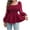 Burgundy, variant on Elainilye Fashion Women Long Sleeve T Shirts Casual Square Neck Puff Long Sleeve Tunic Top Blouse Shirts,Brown