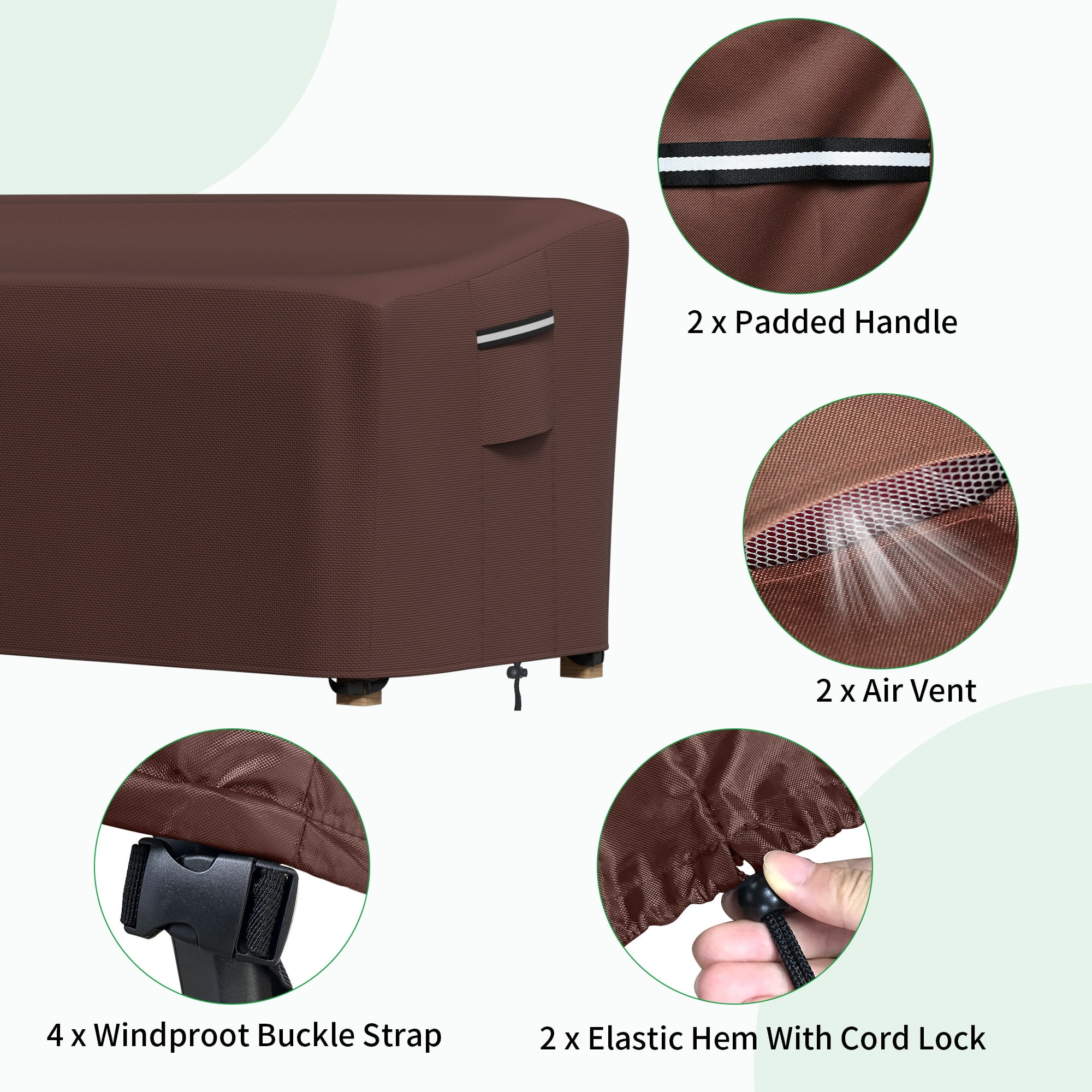STARTWO Thickened 600D Heavy Duty L-Shaped Patio Furniture Cover Outdoor Waterproof Sectional Sofa Cover