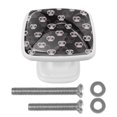 thumbnail image 1 of 4 Pieces Set Drawer Pulls Handle Square Wardrobe Cabinet Knobs with Stainless Steel Screws Furniture Kitchen Decor, 1 of 5