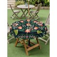 thumbnail image 5 of Outdoor Tablecloth with Umbrella Hole Zipper Vintage Tulip Flower Round Tablecloth 60" Waterproof Outside Table Cloth Abstract Ethnic Floral Birds Bohemia Patio Table Cover Tablecloths for Picnic, 5 of 8