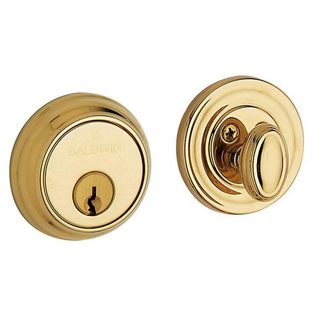 Baldwin 8031031 Traditional Deadbolt, Non-Lacquered Brass