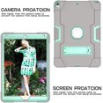 thumbnail image 4 of Case for iPad Air 3 10.5" 2019,iPad Pro 10.5" 2017,3 IN 1 Hybrid Heavy Duty Rugged Stand Cover Shockproof Anti-slip Anti-Scratch Full-body Protective Cases for iPad Pro 10.5 inch 2019,Gray/Green, 4 of 7