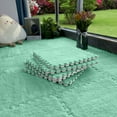 thumbnail image 6 of 16pcs 0.6" Thickened Interlocking Tile Mats,Fluffy Shaggy Soft EVA Foam Area Rug for Living Room & Bedroom,Non-Slip Protective Floor Carpet Play Mat Kids Dorm Home Decor (11.8ft, Mint Green), 6 of 15