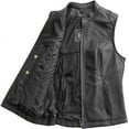 thumbnail image 4 of First Mfg Co - Nina - Women's Motorcycle Biker Riding Black Leather Vest - Medium, 4 of 5