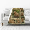 thumbnail image 2 of Capybara Flannel Fleece Blanket, Soft Plush Throw with Adorable Capybara Photo Collage in Vine Frames, Lightweight All Season Warmth for Couch Bed Travel, Gift for Animal Lovers - 50"x40", 2 of 8