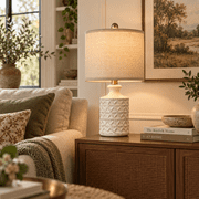 Oneach Ceramic Table Lamps Set of 2 for Living Room Bedroom 18.12 Farmhouse Bedside Nightstand Lamps