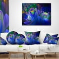thumbnail image 4 of Designart Blue Fractal Flower Bouquet - Floral Throw Pillow - 18x18, 4 of 5