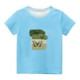 thumbnail image 4 of Cethrio Kids Girls T Shirts, Printed Short Sleeve Casual Crewneck Summer Tops Sky Blue Size 5T, 4 of 4