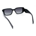 thumbnail image 6 of Womens Mod Bold Geometric Bevel Narrow Rectangle Minimal Plastic Sunglasses Black - Smoke, 6 of 6