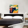 thumbnail image 2 of ARTCANVAS Navy Blue Yellow Tan Green Modern Canvas Art Print - Size: 26" x 26" (0.75" Deep), 2 of 9