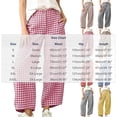 thumbnail image 3 of Utoimkio Women's Gingham Capri Pants Button High Waist Wide Leg Plaid Cropped Trousers with Side Pockets for Summer Daily Walking, 3 of 8
