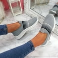 thumbnail image 5 of huanledash Women Rainbow Stripes Slip On Work Shoes Anti Skid Breathable Sock Sneakers, 5 of 7
