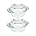 thumbnail image 1 of Bol en Verre Borosilicate 1500ML, Plat à Casserole Rond en Verre avec Couvercle GPSJB-1500ML - Lot de 2, 1 of 6