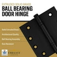 thumbnail image 4 of Embassy 4” x 4” Ball Bearing Door Hinge Heavy Duty Hinges Matte Black with Steeple Tips, 4 of 9
