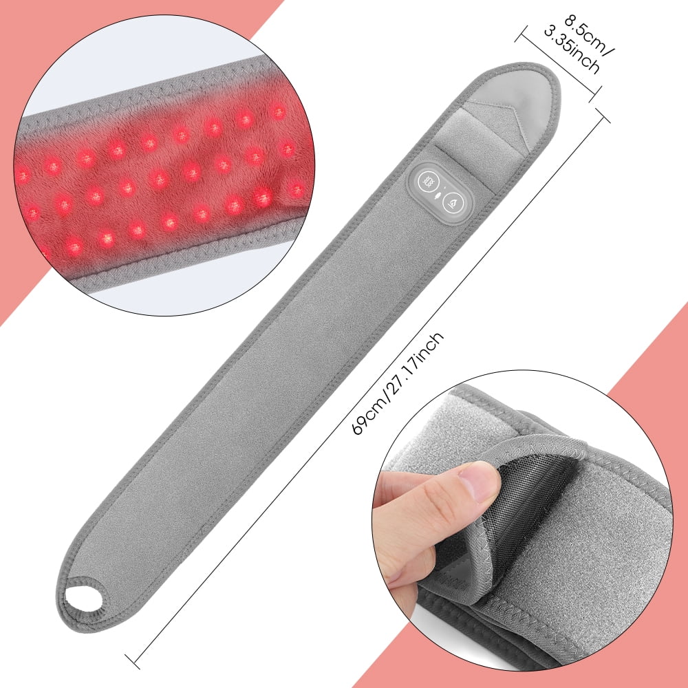 Cordless Heated Wrist Wrap, 3 Heat & 3 Massage Modes,  Red Light (660/850nm), 3000mAh Rechargeable Battery, Hand Heating Pad with Thumb Hole Design for Wrist Hand Arm