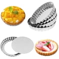 thumbnail image 1 of Juego de 6, Mini Tart Pan, findTop Top 4,7 pulgadas antiadherente Quiche Pan con fondo extraíble o horno y horneado instantáneo, 1 of 5