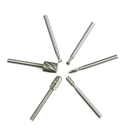 

Weloille Tungsten Double Cut Carbide Burr Set Shank Head Carbide Rotary Burr Set Die Grinder Bits for Die Grinder Drill Metal Polishing(6Pcs)