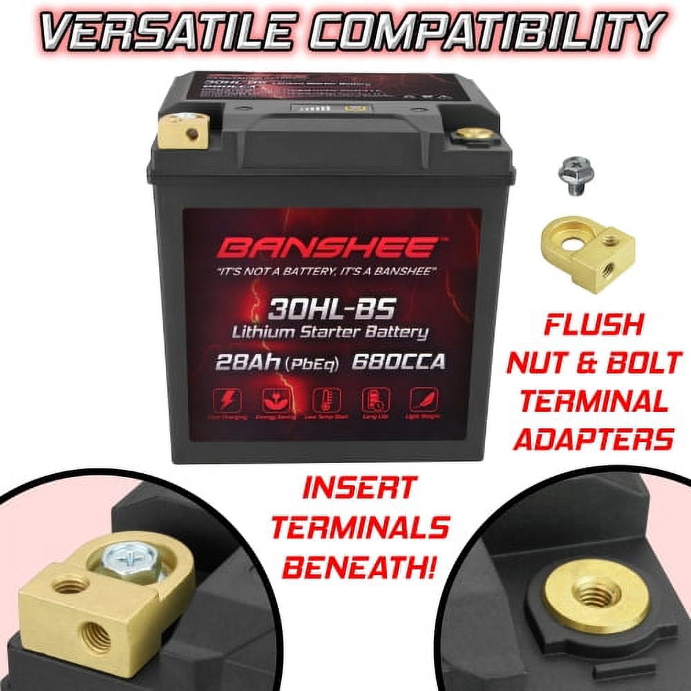 CTX30L-BS Lithium Motorcycle Battery 12V 28Ah Replacement Powersport Battery