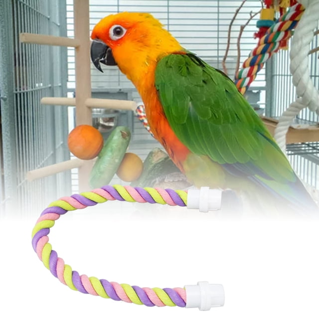 Bendable Bird Rope Perch Toy, Colorful & Safe, Comfortable Grip, for Cockatiels, Lovebirds, Budgies withStand