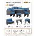 thumbnail image 2 of AECOJOY 7 Piece Patio Furniture Set PE Rattan Outdoor Dining Set Sectional Sofa Couch with Table Patio Conversation Set in Dark Blue, 2 of 7