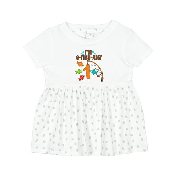 Inktastic I'm O-fish-ally One Fishing Birthday Girls Baby Dress