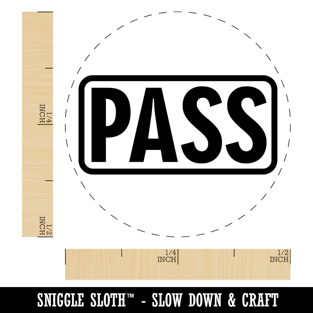Test Result Pass Self-Inking Rubber Stamp Ink Stamper - Black Ink - Mini 1/2 Inch