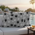 thumbnail image 4 of Pet Paw Printed Outdoor Waterproof Pillow Covers, Modern Black Grey Watercolor Dog Claws Decorative Rectangle Throw Pillowcase Sofa Cushion Sham for Patio/Couch/Chair, 20"x12" 2 Pack, 4 of 8