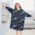 thumbnail image 5 of FORMRS Wearable Blanket Hoodie with Sleeves for Kids Cozy Flannel Sweatshirt, Watercolor Galaxy, 5 of 7