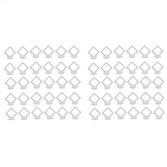 60 Pcs 3D Floating Coin Display Frame Stand Storage Boxes for Jewelry Ring Earrings Coin Medals Challenge Medal Holder B