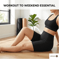 thumbnail image 6 of Afelkas Women's High Waist Yoga Shorts Tummy Control Fitness Athletic Workout Running Shorts with Pockets Black,L, 6 of 7