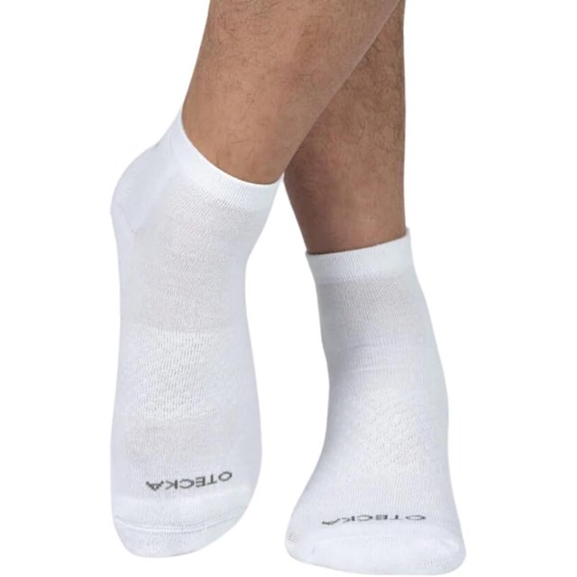 OTECKA Unisex Basic Quarter Socks with Moisture-Wicking - Cushion Comfort Quarter Socks, White, Large-X-Large