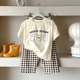 thumbnail image 4 of Edvintorg Loungewear for Girls Cute Printed Crew Neck Short Sleeve Loose Fit Casual Tops and Pants Size 2-15, 4 of 5