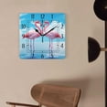 thumbnail image 4 of 14 Inch Wall Clock Battery Operated Square Clock Decorative for Office, Kitchen, Outdoor, Living Room，Pink Flamingo Colorful, 4 of 4