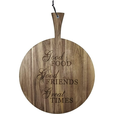 

Engraved Wooden “Good Food” Round Charcuterie Board - 16”
