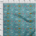 thumbnail image 3 of oneOone Cotton Poplin Dark Teal Green Fabric Writing Text Craft Projects Decor Fabric Printed By The Yard 56 Inch Wide, 3 of 4