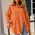 thumbnail image 6 of jsaierl Fashion Women Casual Lapel Long Sleeve Solid Color Shirt Top Single-Breasted Cardigan Blouse, 6 of 6