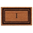 thumbnail image 1 of Calloway Mills 152962436I 24 x 36 in. Black Border Monogram Rectangular Doormat, Natural - Letter I, 1 of 1