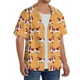 thumbnail image 4 of Vsdgher Dachshund Dog Puppy Print Men's Wrinkle Free Untucked Cuban Shirt Business Casual Button Down Shirts Short Sleeve Shirt, 4 of 7