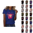 thumbnail image 1 of T-shirts de la Saint-Valentin pour Femmes 2026 à la Mode Manches Courtes Col Rond avec Cœur Graphique, 1 of 4