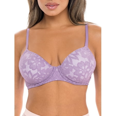 

No Boundaries Junior s All Over Floral Lace Push Up Bra with Convertible Straps Sizes to 40DD
