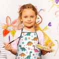 thumbnail image 2 of Colorful Dinosaur Pattern with Stars and Shapes Kids Aprons for Girls and Boys,Adjustable Neck Strap Toddler Aprons for Kids Cooking Baking, 2 of 6